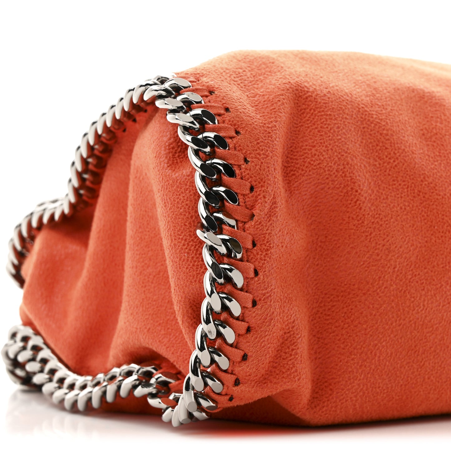 Shaggy Deer Mini Falabella Fold Over Tote Orange