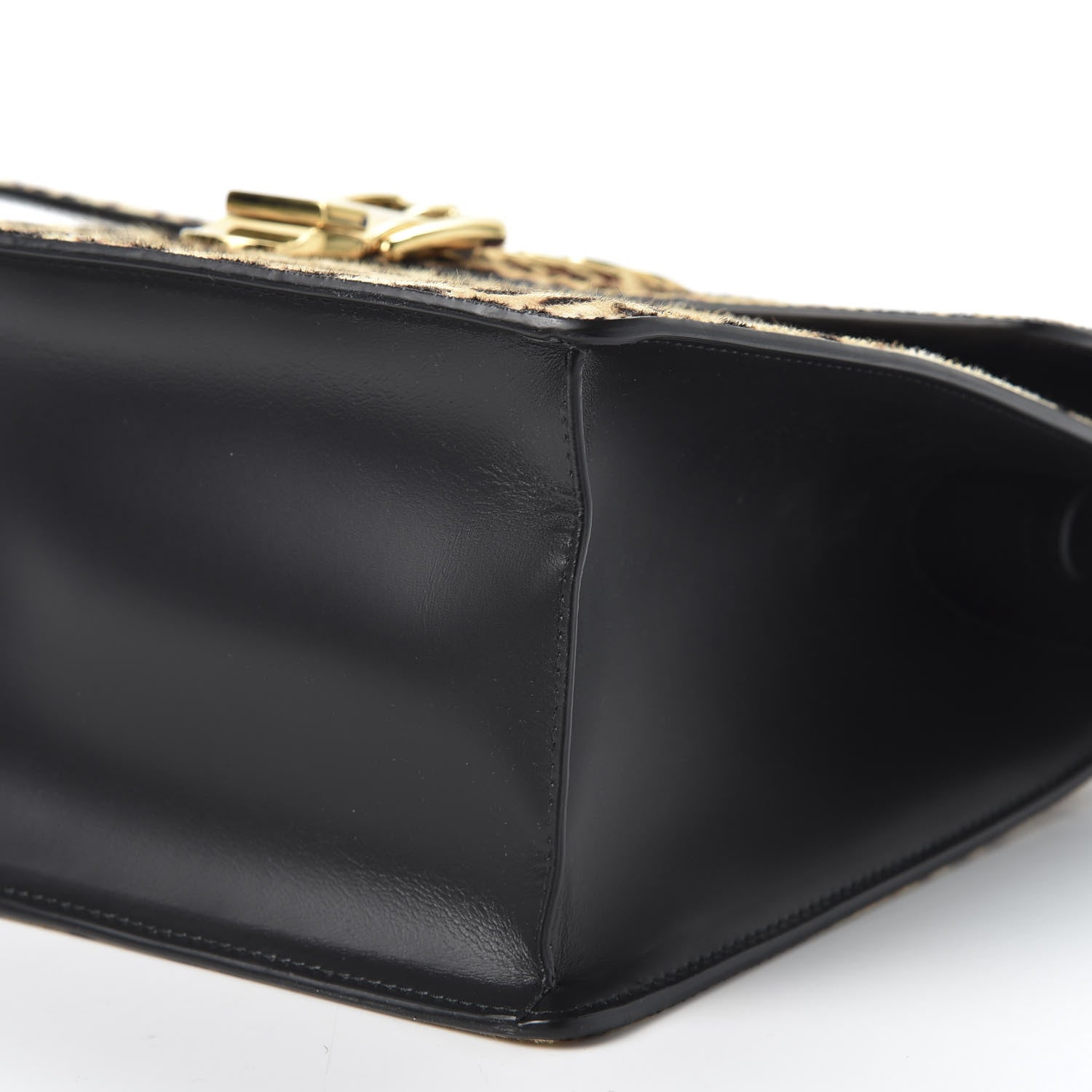 Gucci Calf Hair Leopard Print Medium Sylvie Top Handle Bag Naturale Black 5 of 10