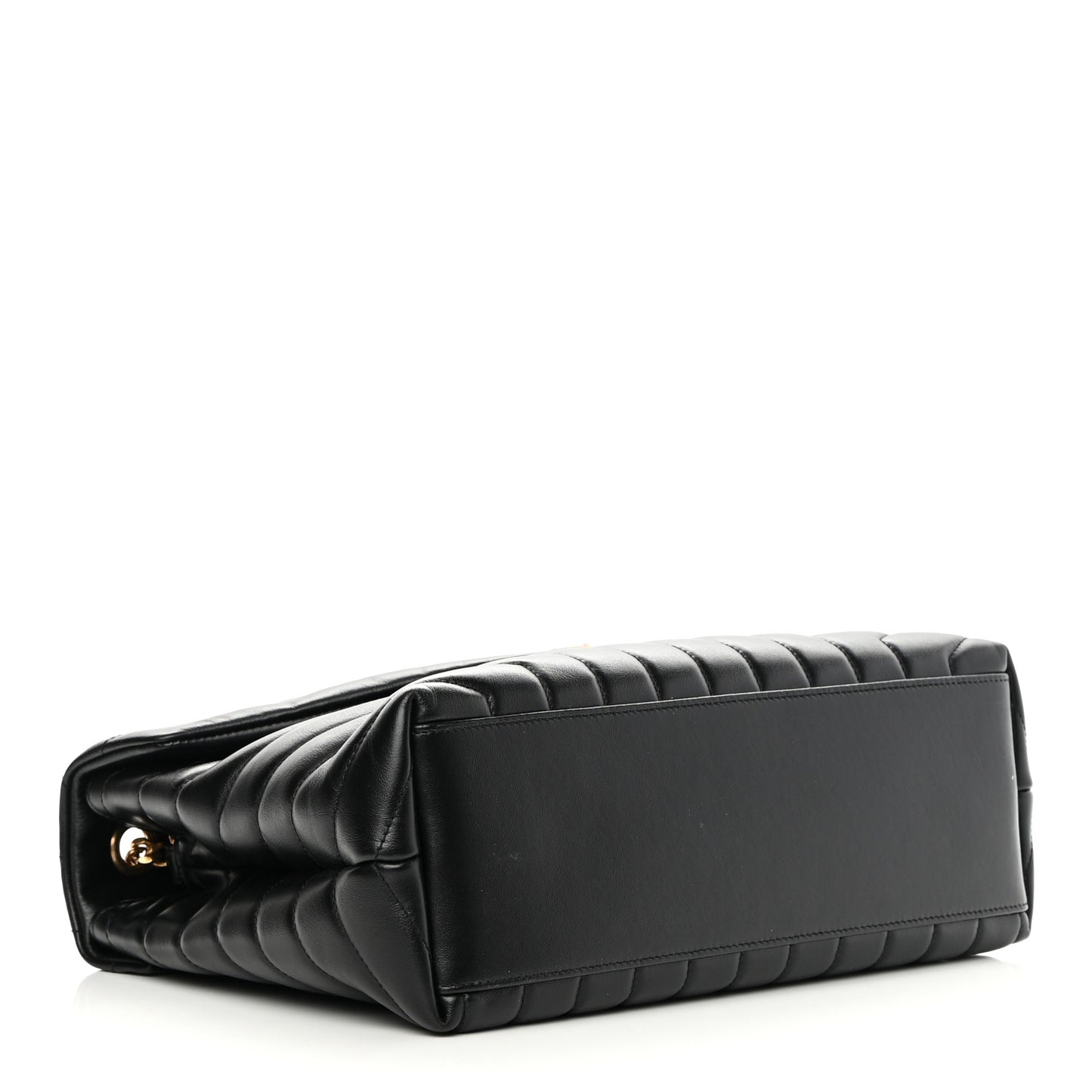 Calfskin Y Quilted Monogram Medium Loulou Chain Satchel Black