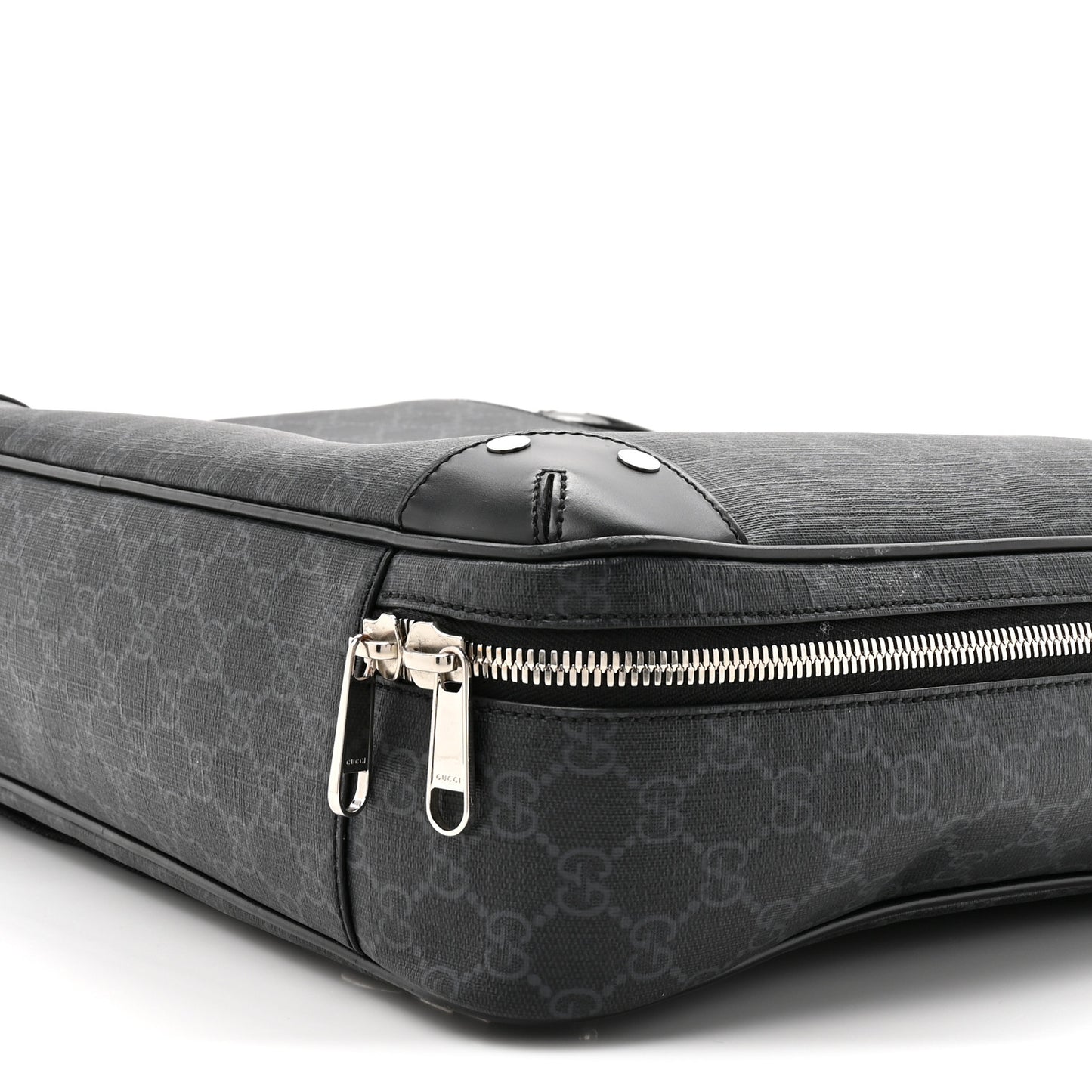 GG Supreme Monogram Briefcase Backpack Black Grey