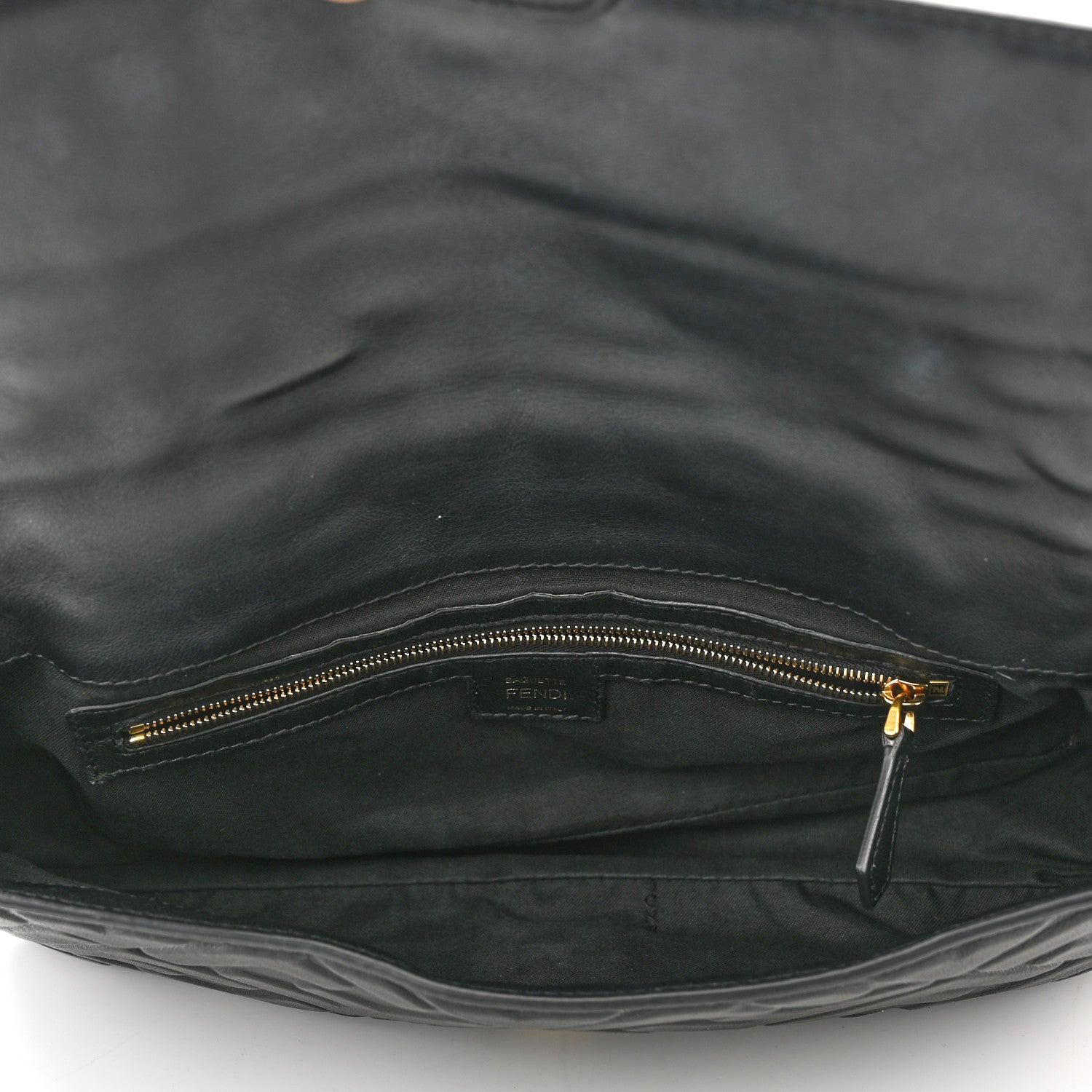 Fendi Nappa FF 1974 Embossed Baguette Black 5 of 11