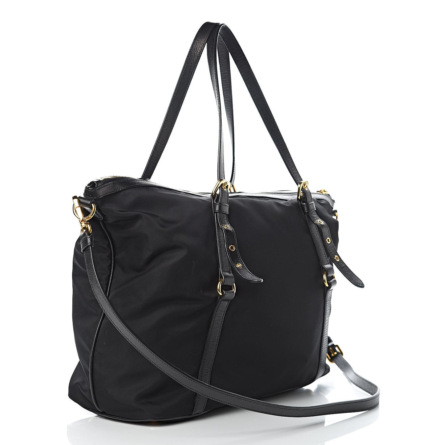 Tessuto Nylon Saffiano Tote Black
