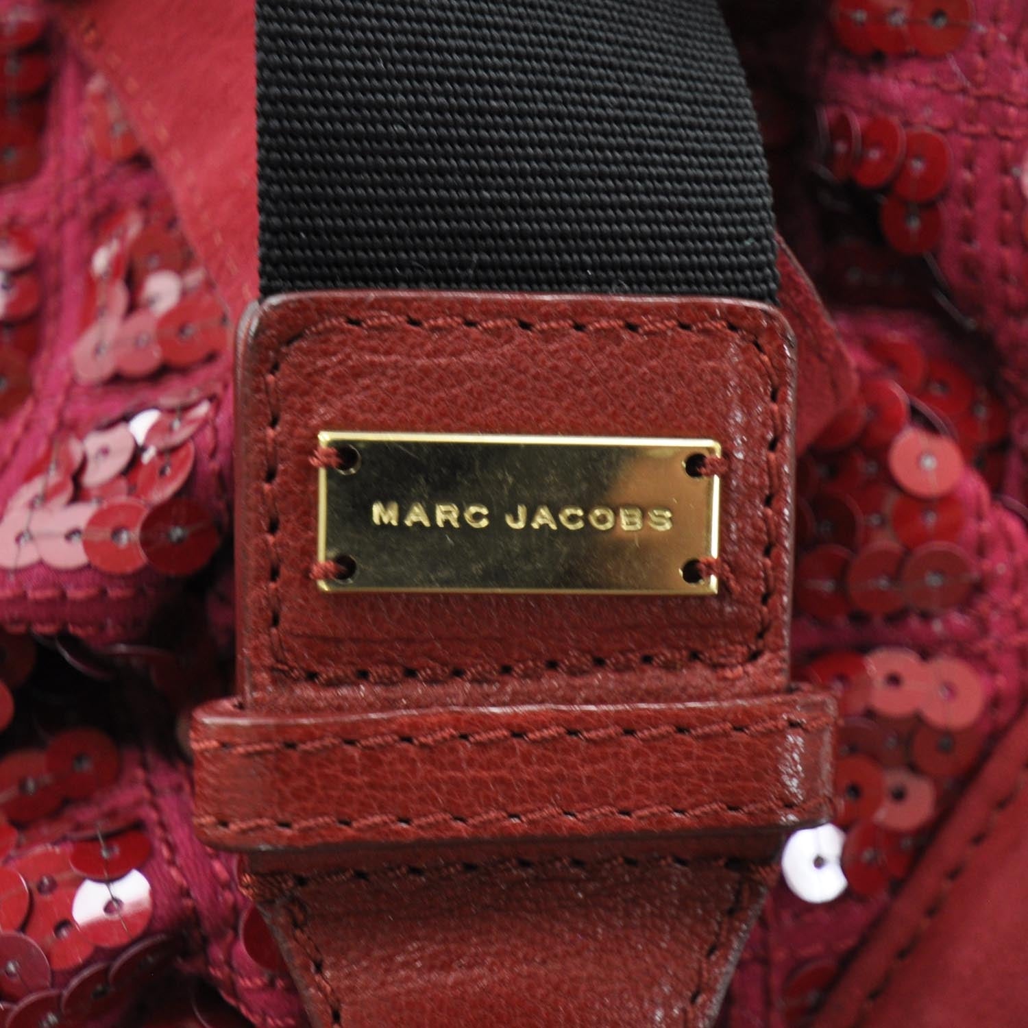 Marc Jacobs Suede Sequin Bubble Quilted Shopper Tote Red 8 of 12