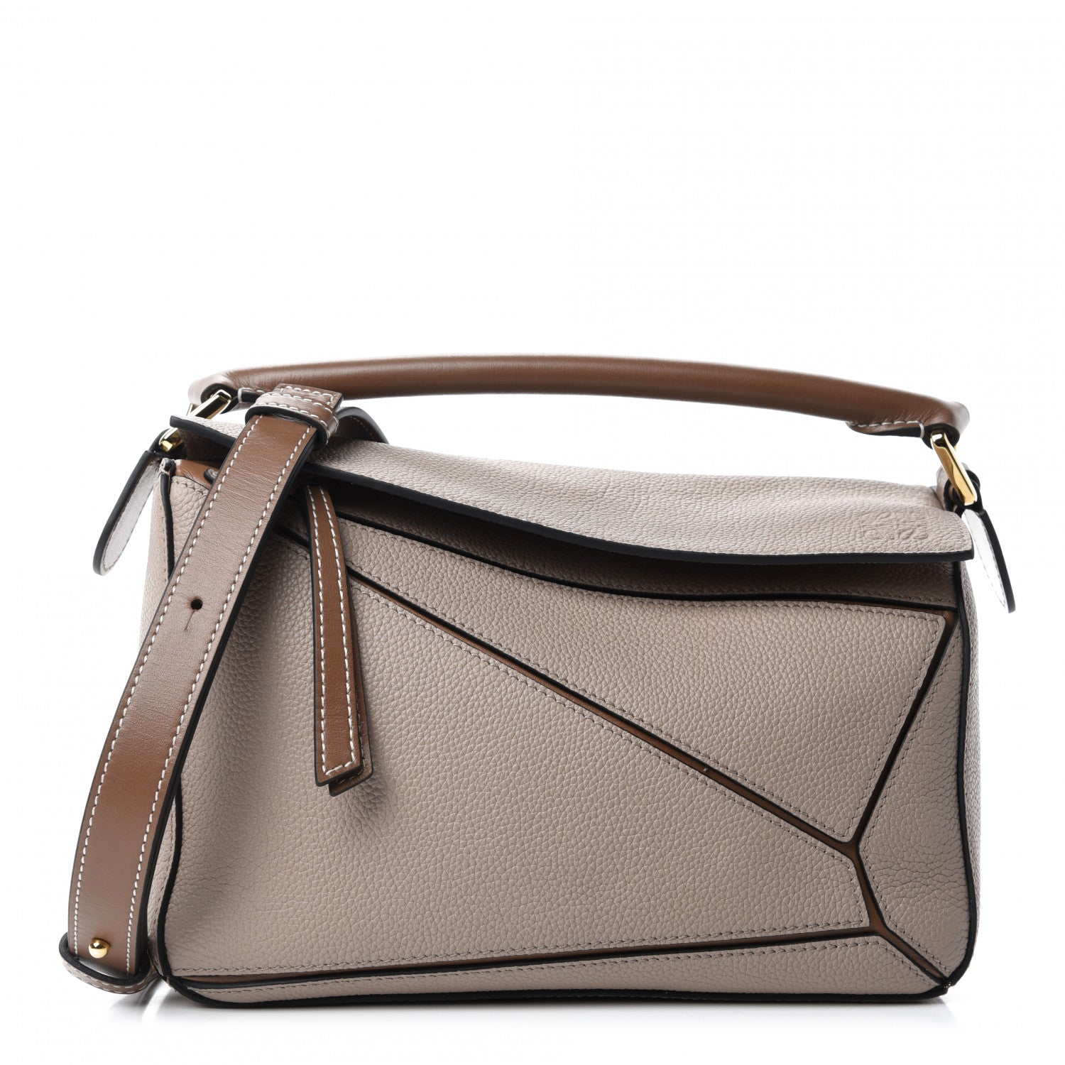 Loewe Grained Calfskin Small Puzzle Bag Sand Mink 1 of 9