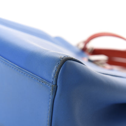 Fendi Nappa Colorblock Mini Peekaboo Iconic Satchel Blue Royal Papavero Cuoio 10 of 13