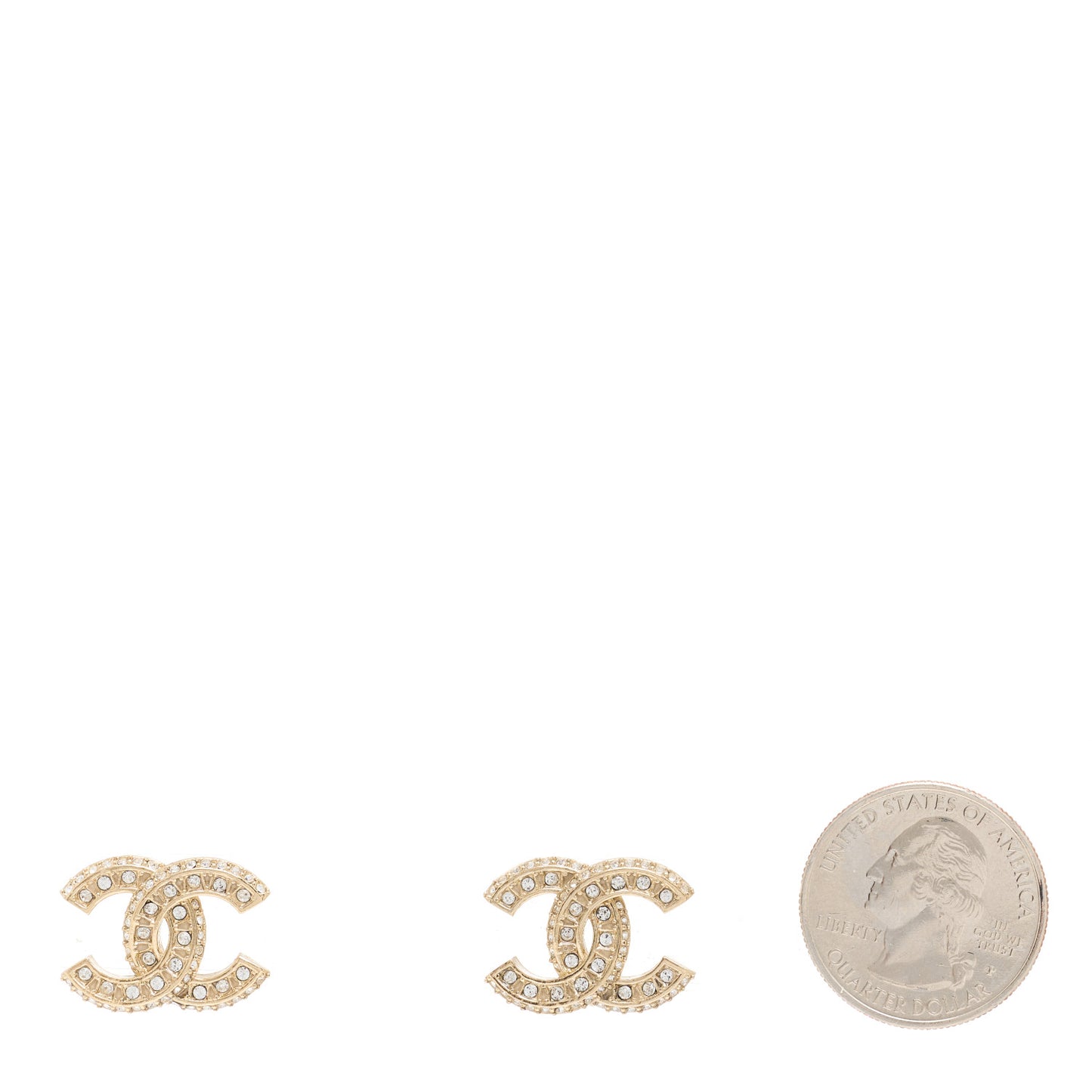 Crystal Timeless CC Earrings Gold