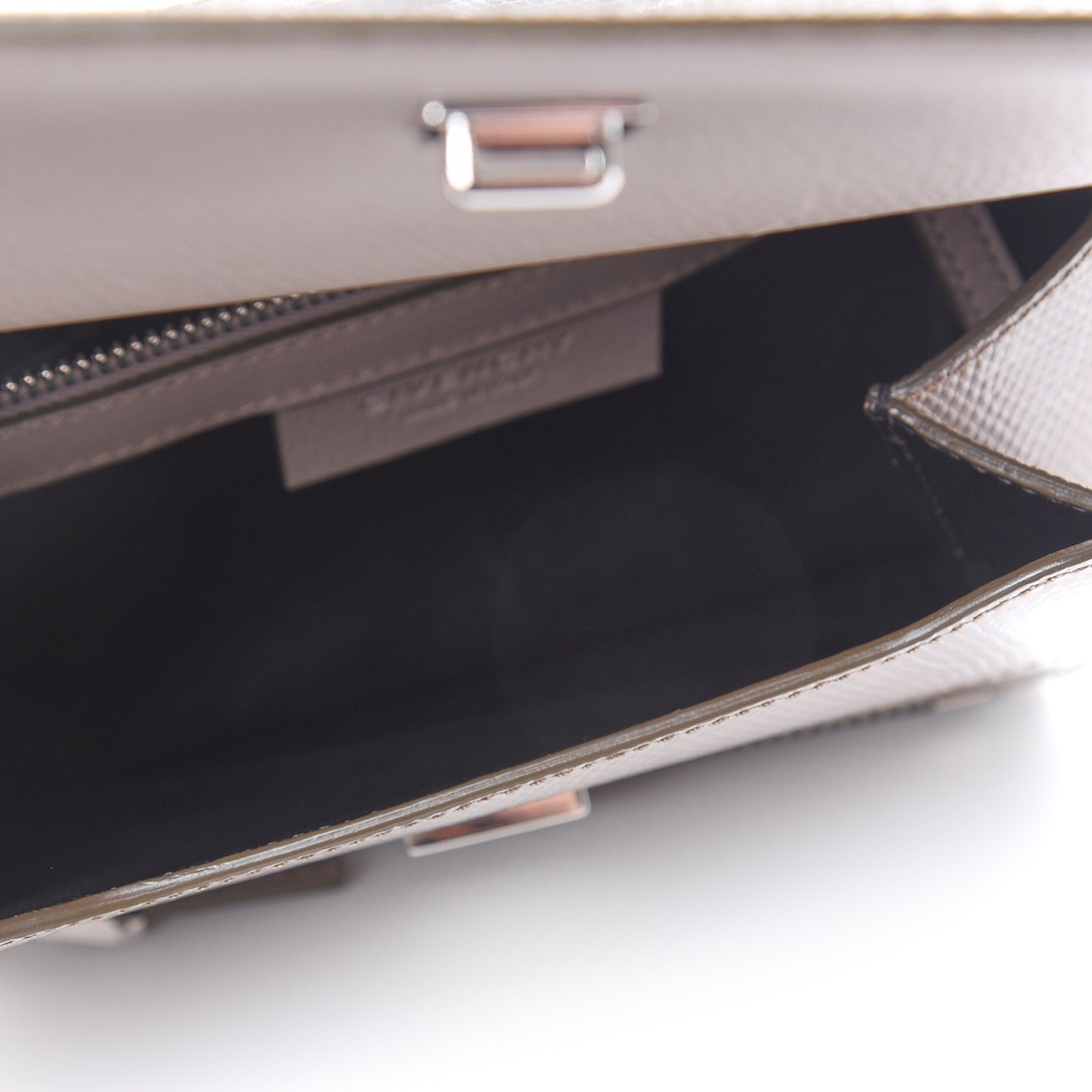 Calfskin Lizard Embossed Mini Pandora Box Crossbody Bag Mastic