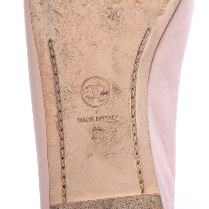 Chanel Lambskin Patent Cap Toe CC Ballerina Flats 39 Rose Clair 8 of 18