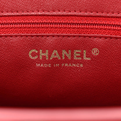 Chanel Lambskin Chevron Quilted Timeless Clutch Red 6 of 11