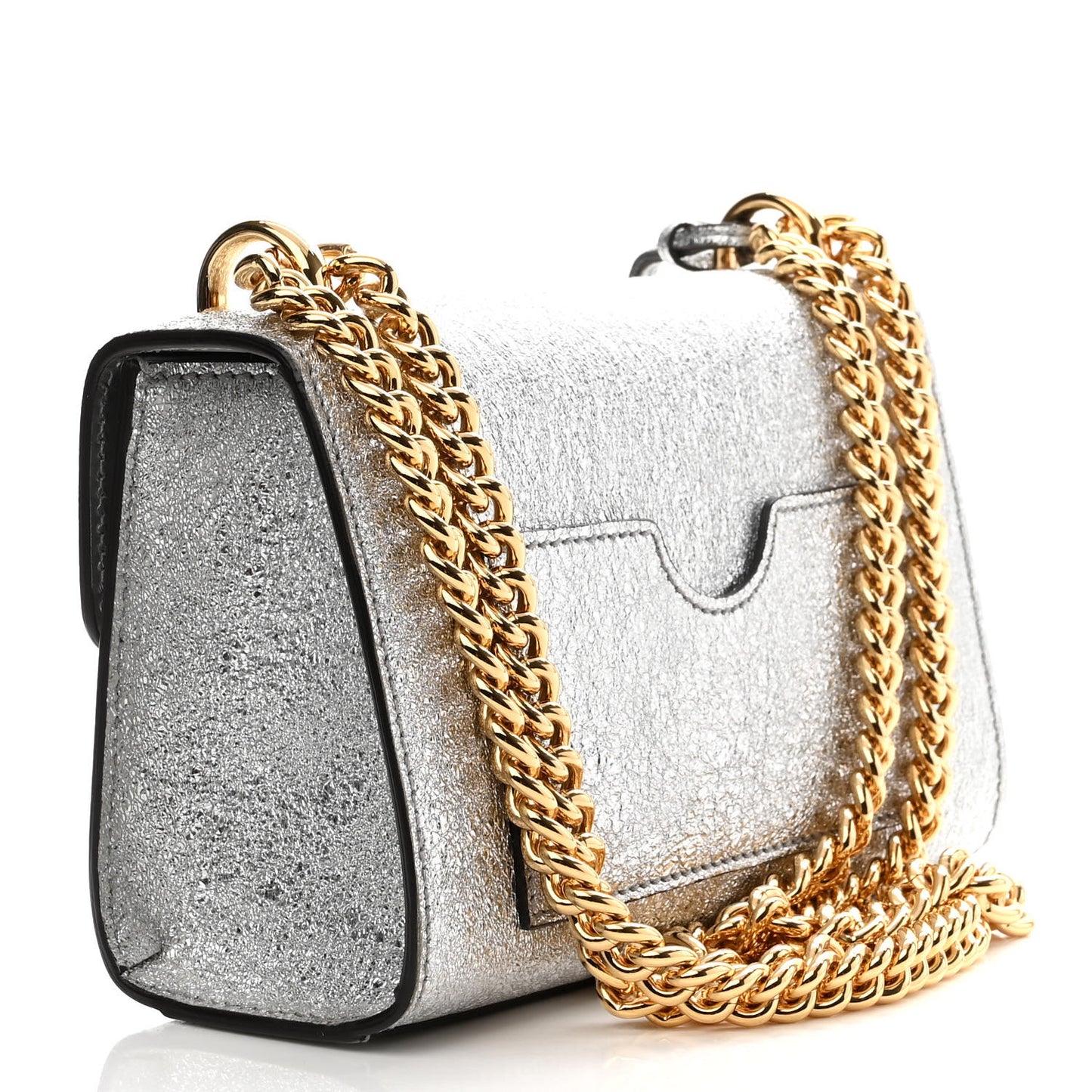 Galassia Small Padlock Shoulder Bag Argento