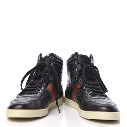 Gucci Guccissima Web High Top Sneakers 9.5 Black 5 of 11