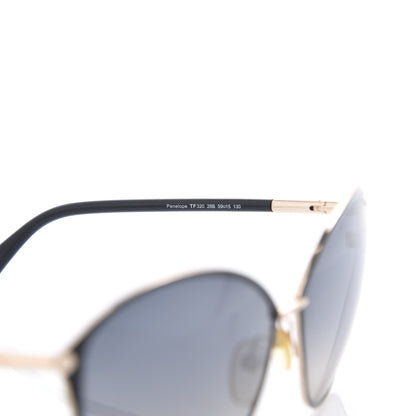 Tom Ford Acetate Penelope Vintage Round Sunglasses TF320 Black 6 of 8