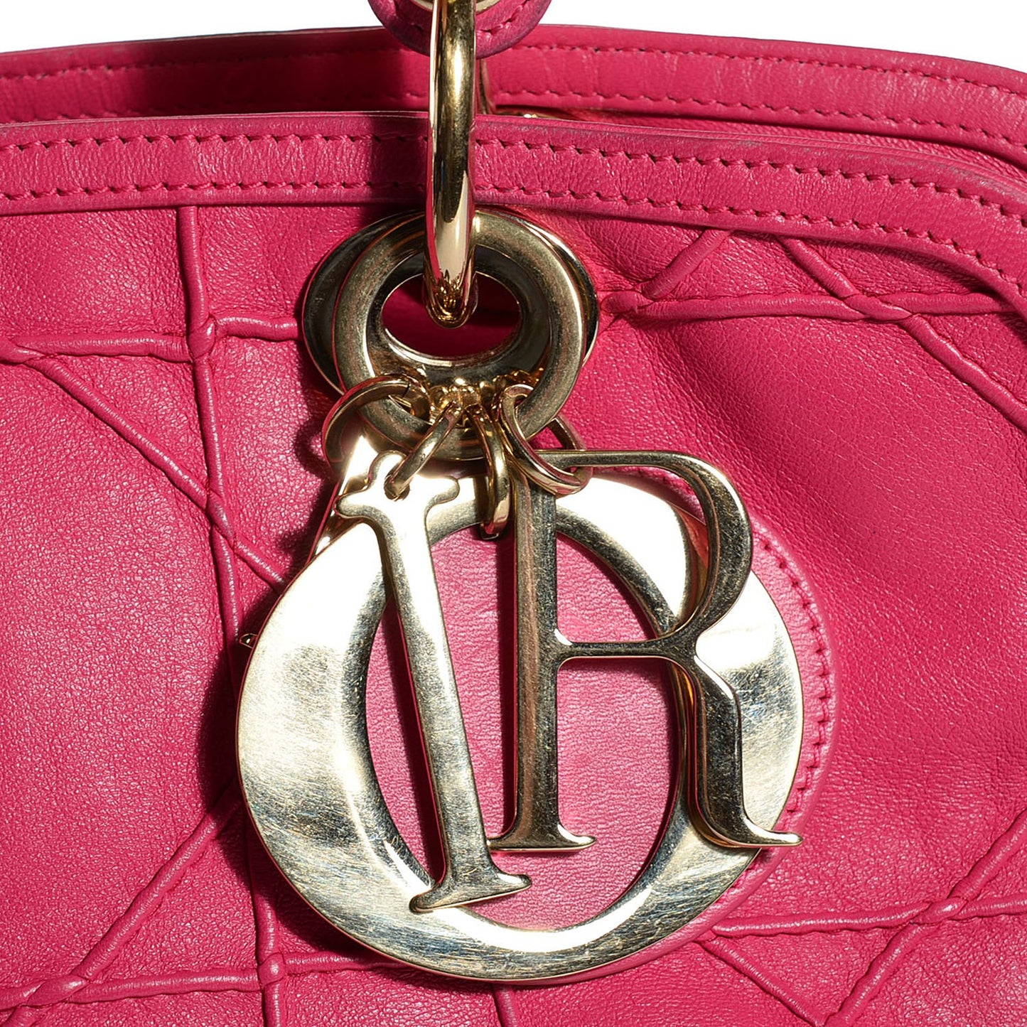 Lambskin Cannage Medium Granville Tote Fuchsia