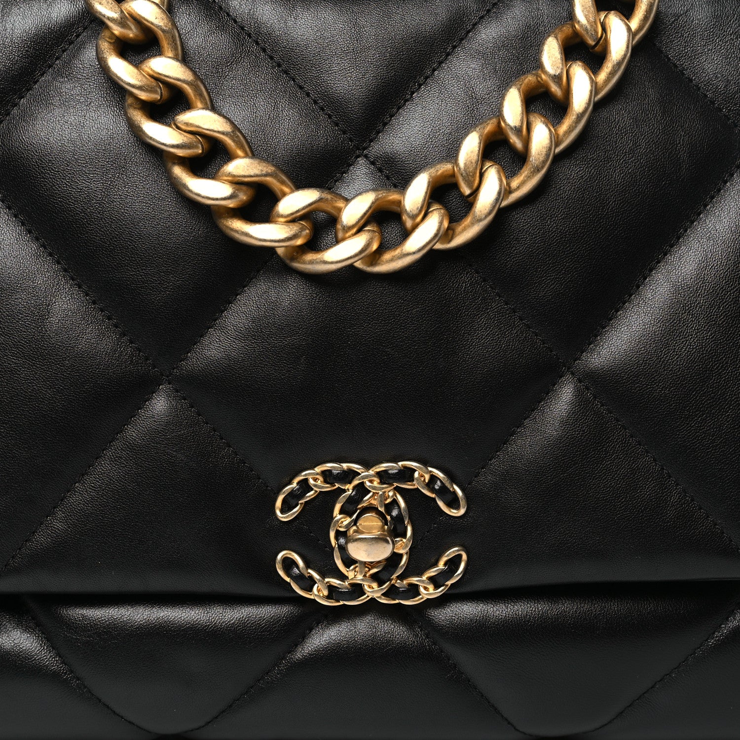 Chanel Lambskin Quilted Maxi Chanel 19 Flap Black 8 of 11