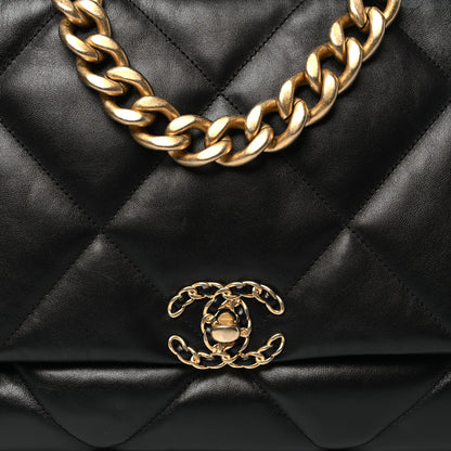 Chanel Lambskin Quilted Maxi Chanel 19 Flap Black 8 of 11