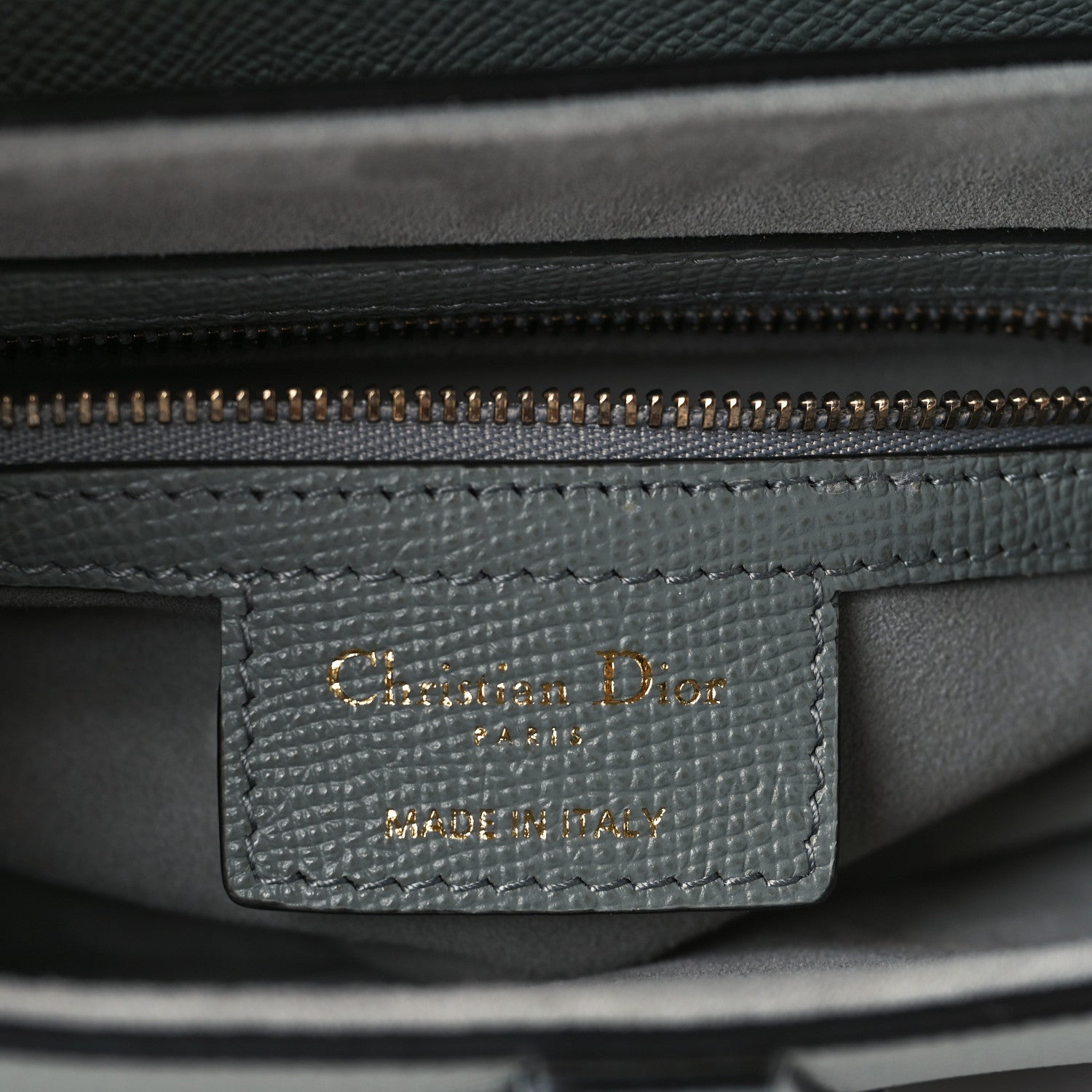 Christian Dior Grained Calfskin Saddle Bag Grey Stone 6 of 10