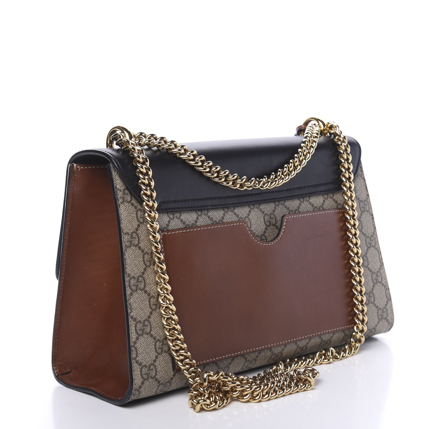 Gucci GG Supreme Monogram Calfskin Medium Padlock Shoulder Bag Beige Black Cuir 3 of 12