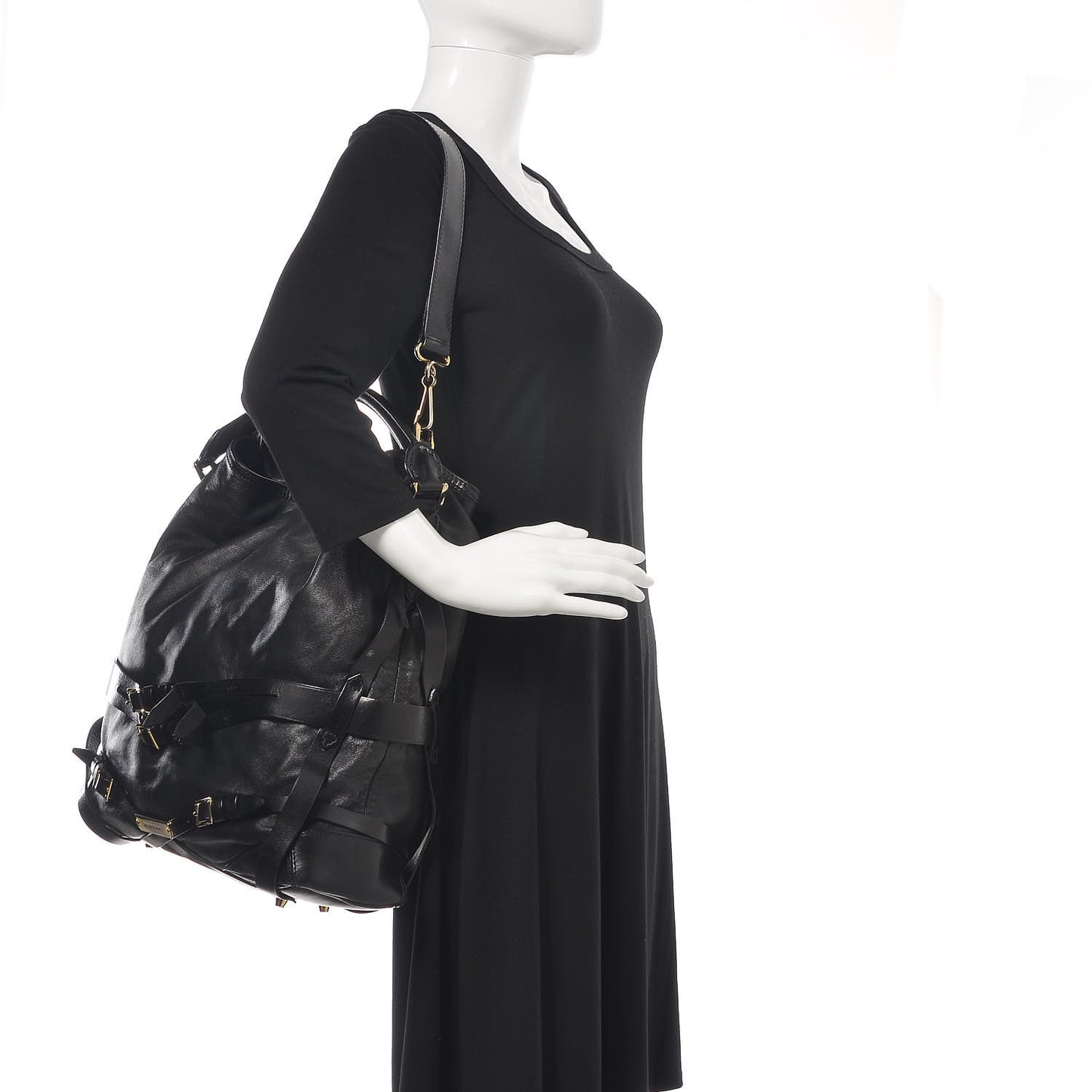 Soft Lambskin Bridle Calfskin Medium Gosford Hobo Black