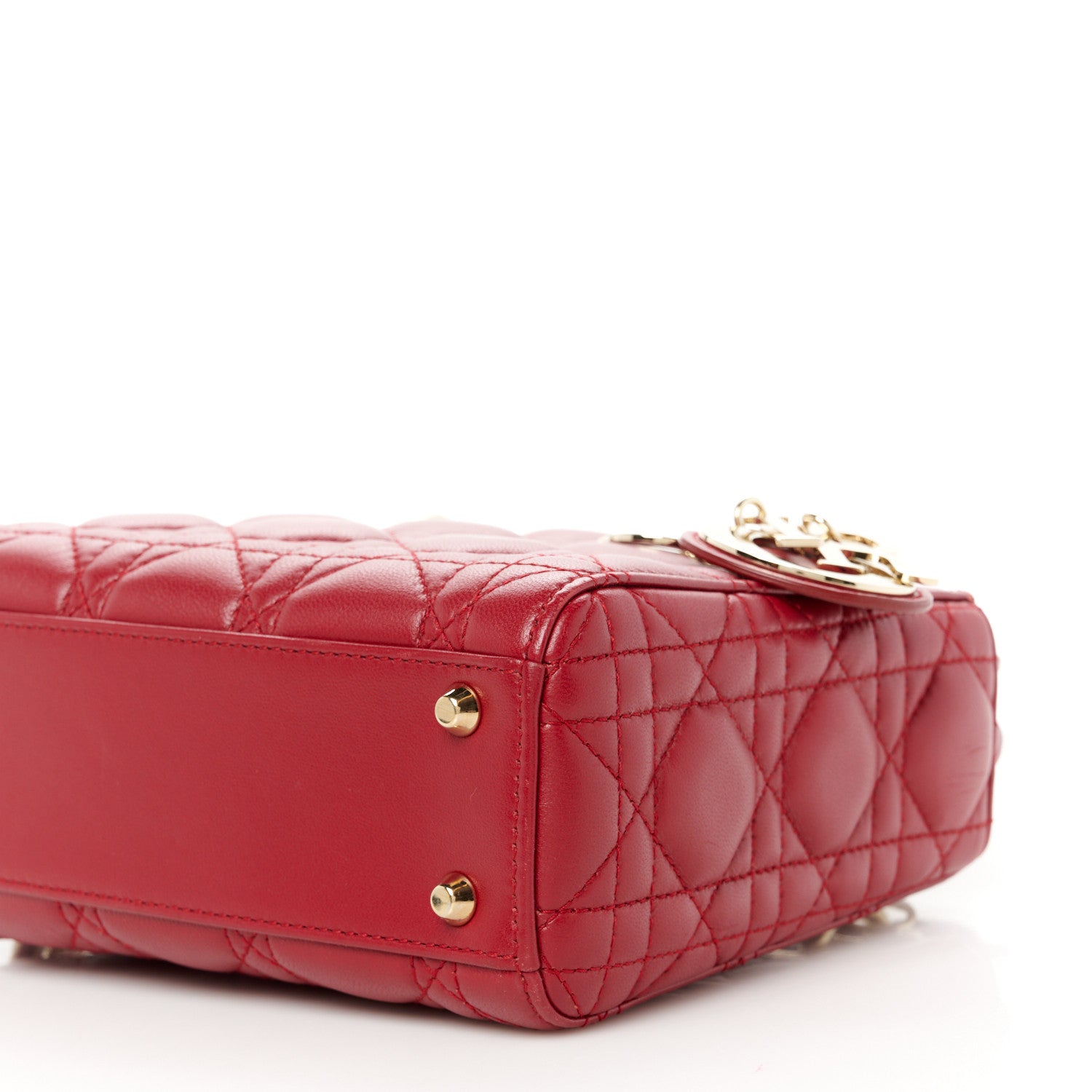 Christian Dior Lambskin Cannage Mini Lady Dior Red 10 of 10