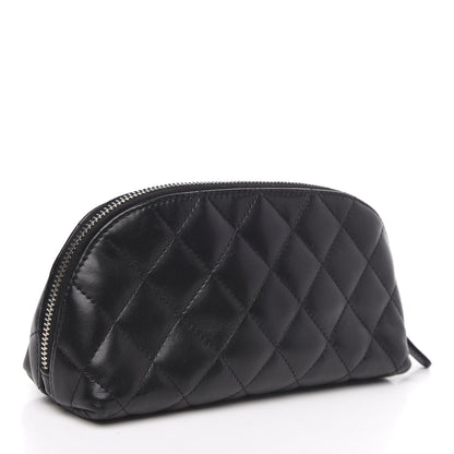 Chanel Lambskin Quilted Cosmetic Case Black 3 of 10