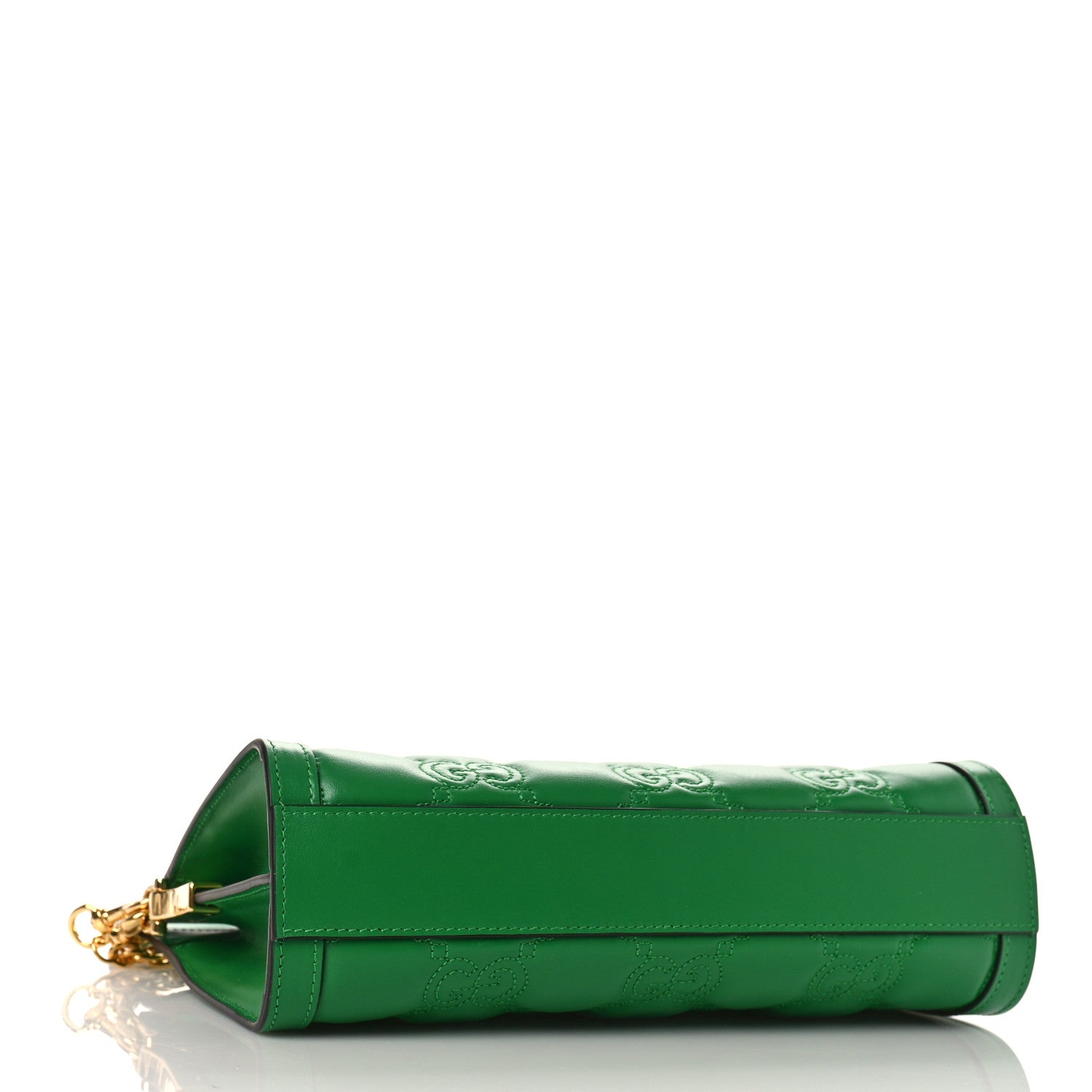Gucci Calfskin GG Matelasse Small Slim Chain Shoulder Bag Spring Green Natural 4 of 8