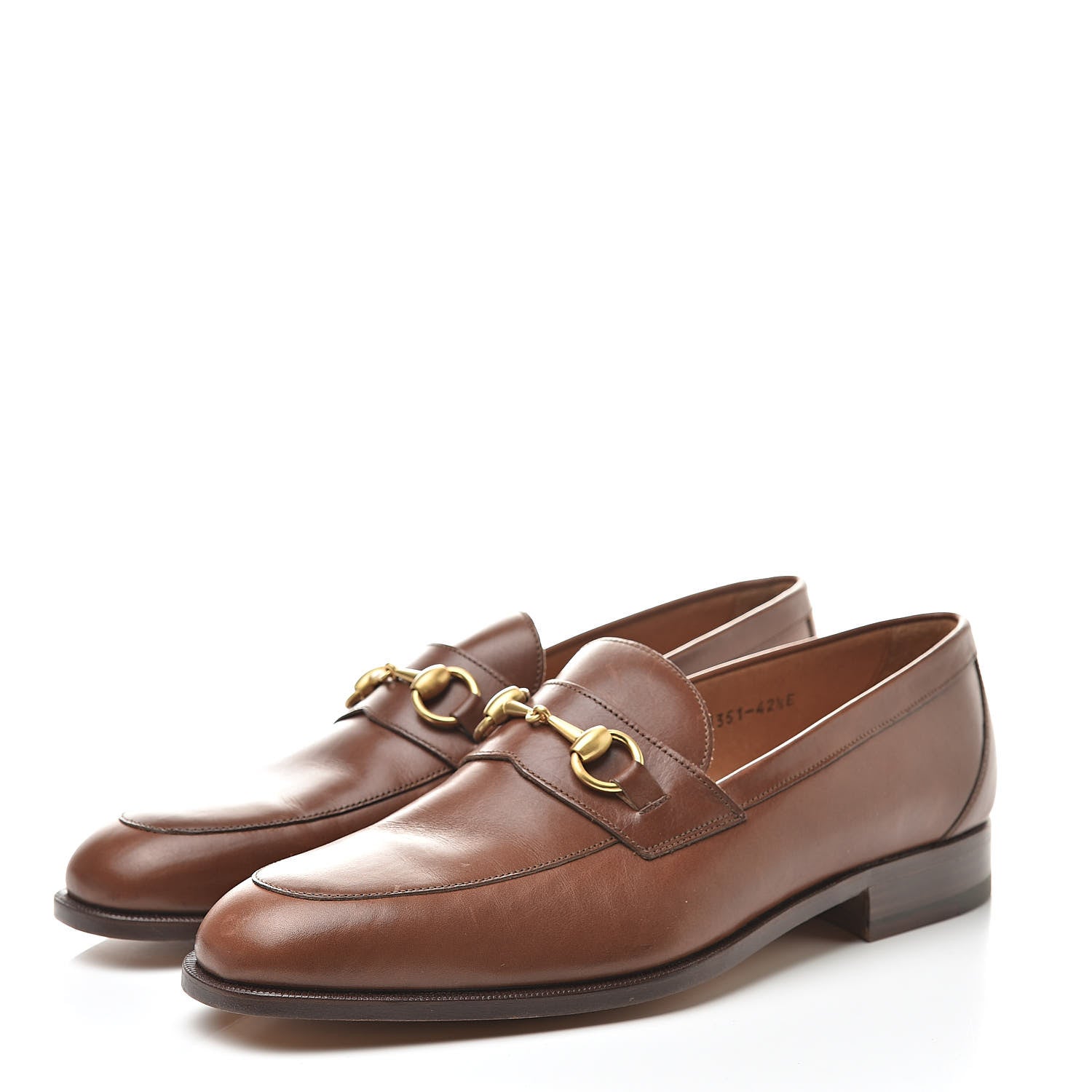 Gucci Calfskin Mens Horsebit Loafers 42.5 Brown 3 of 10
