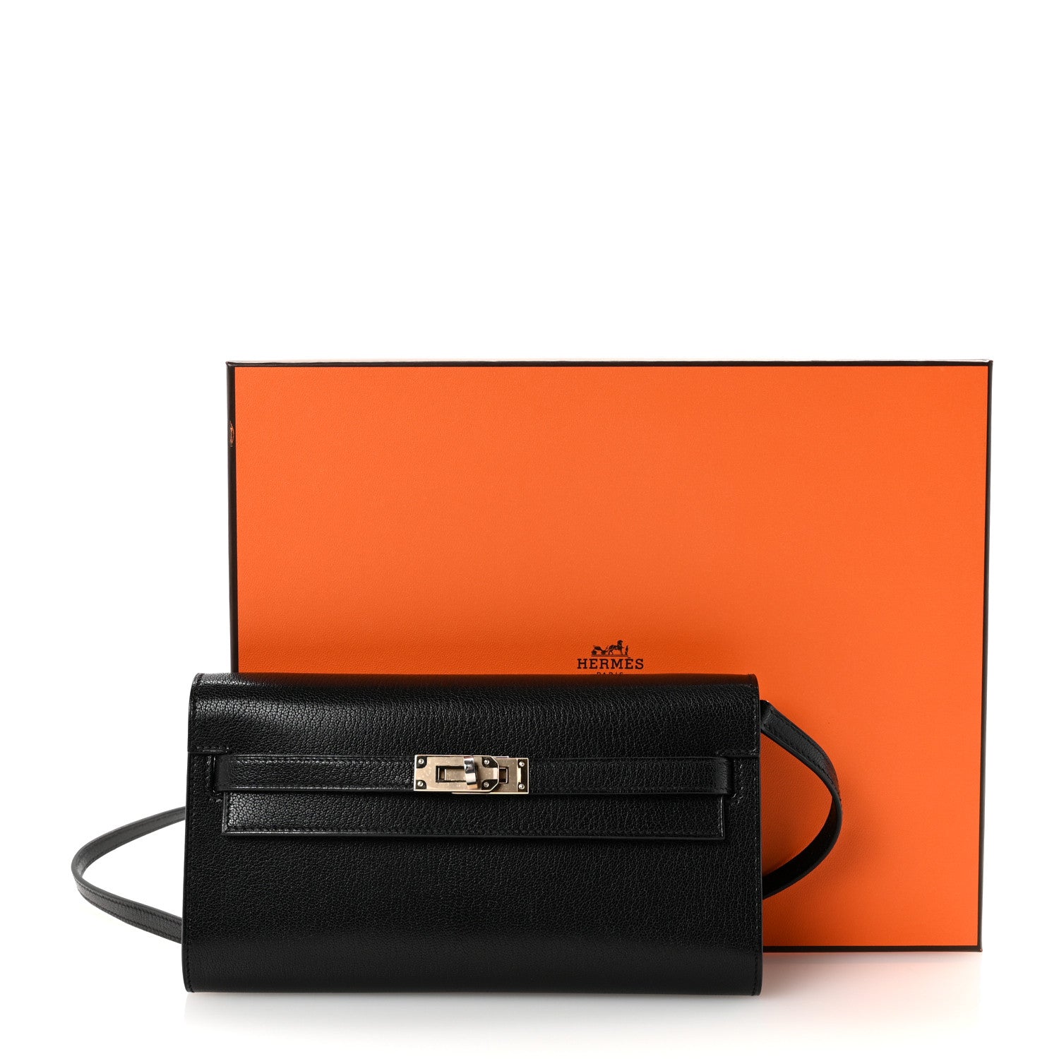 Hermes Chevre Chamkila Kelly Wallet To Go Black 10 of 10