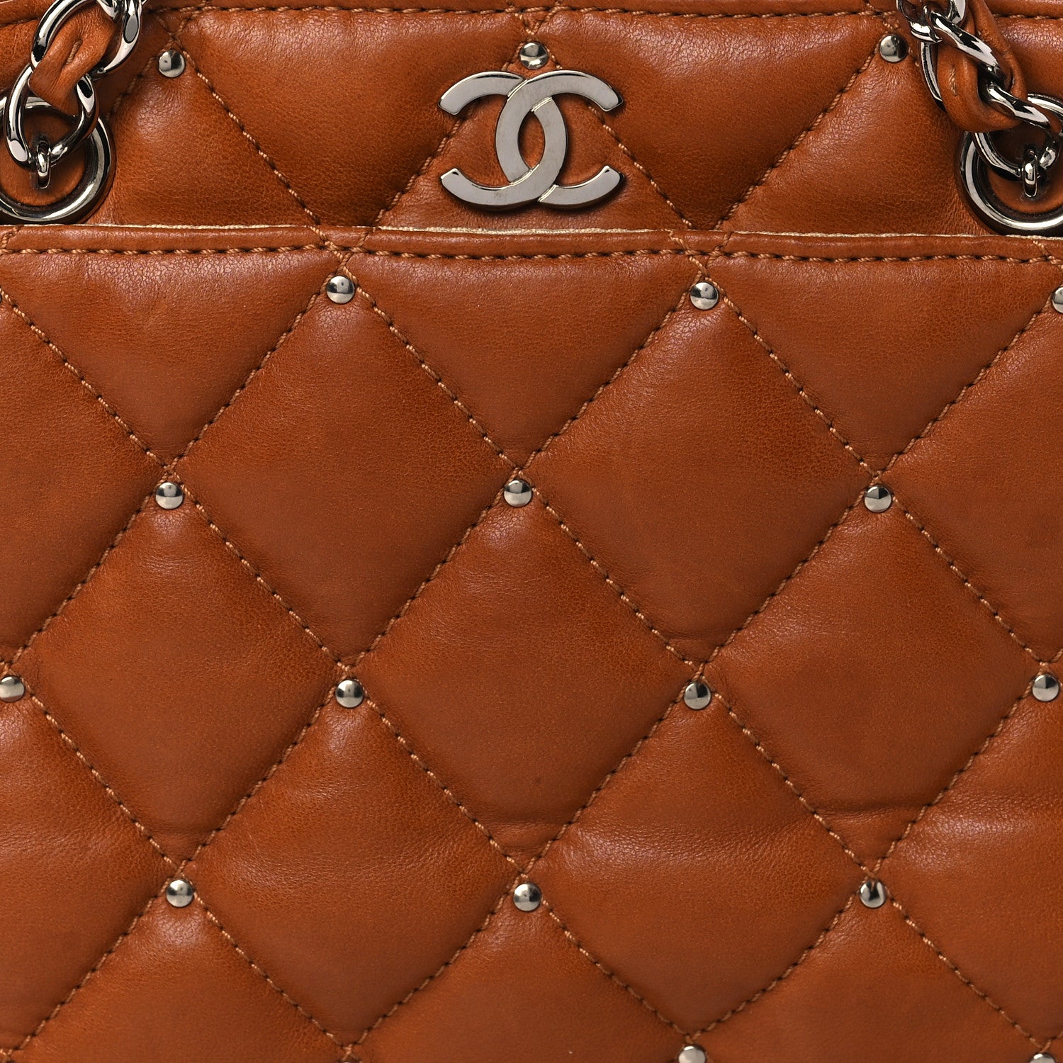 Chanel Calfskin Quilted Tote Brown 6 of 9