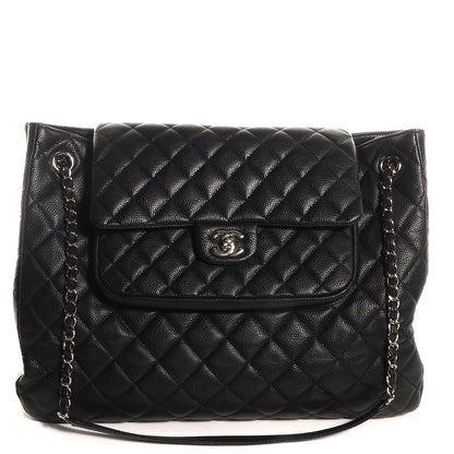 Chanel Caviar Quilted Flap Tote Black 1 of 8