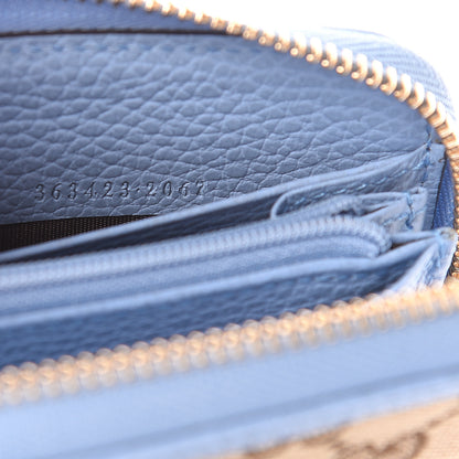 Gucci Monogram Dollar Calfskin Zip Around Wallet Beige Ebony Mineral Blue 7 of 8