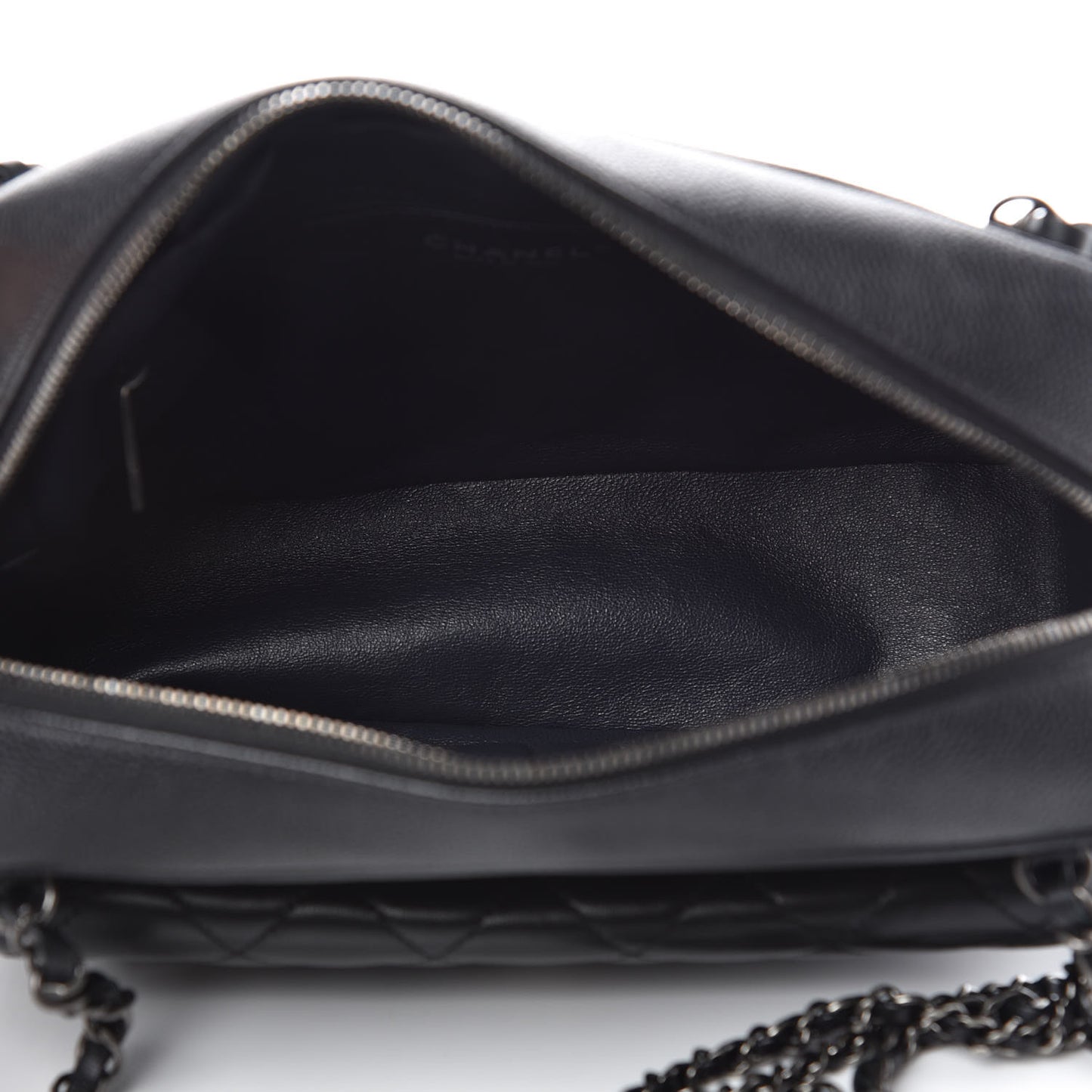 Caviar Lambskin Quilted Coco Break Camera Case Black