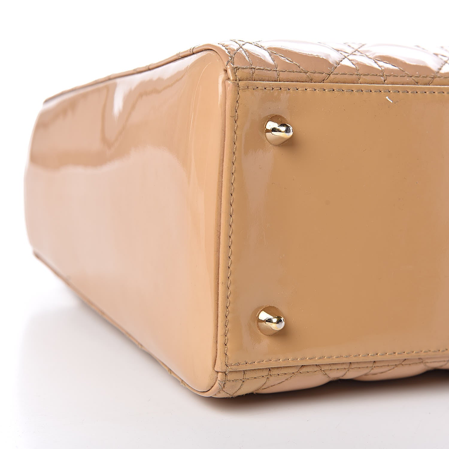 Christian Dior Patent Cannage Medium Lady Dior Beige 9 of 22
