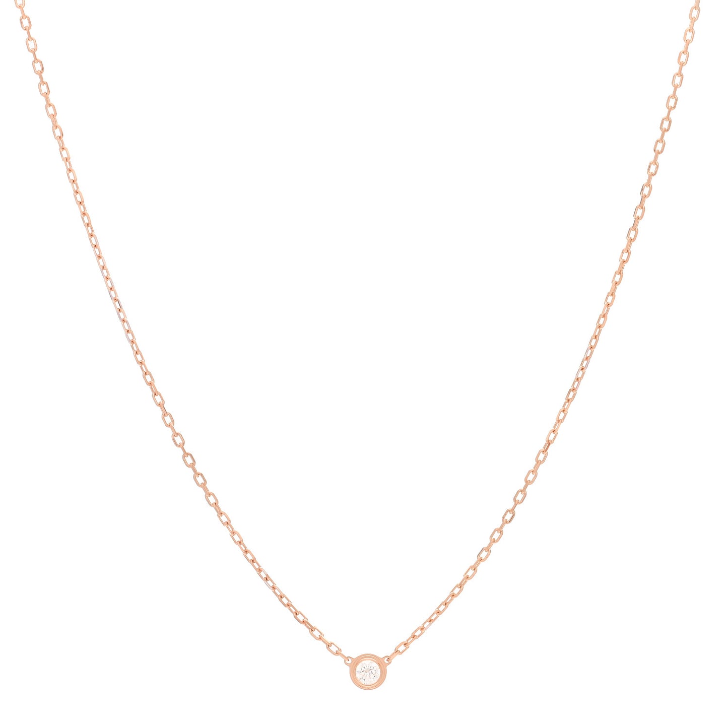18K Pink Gold Diamond SM D'Amour Pendant Necklace