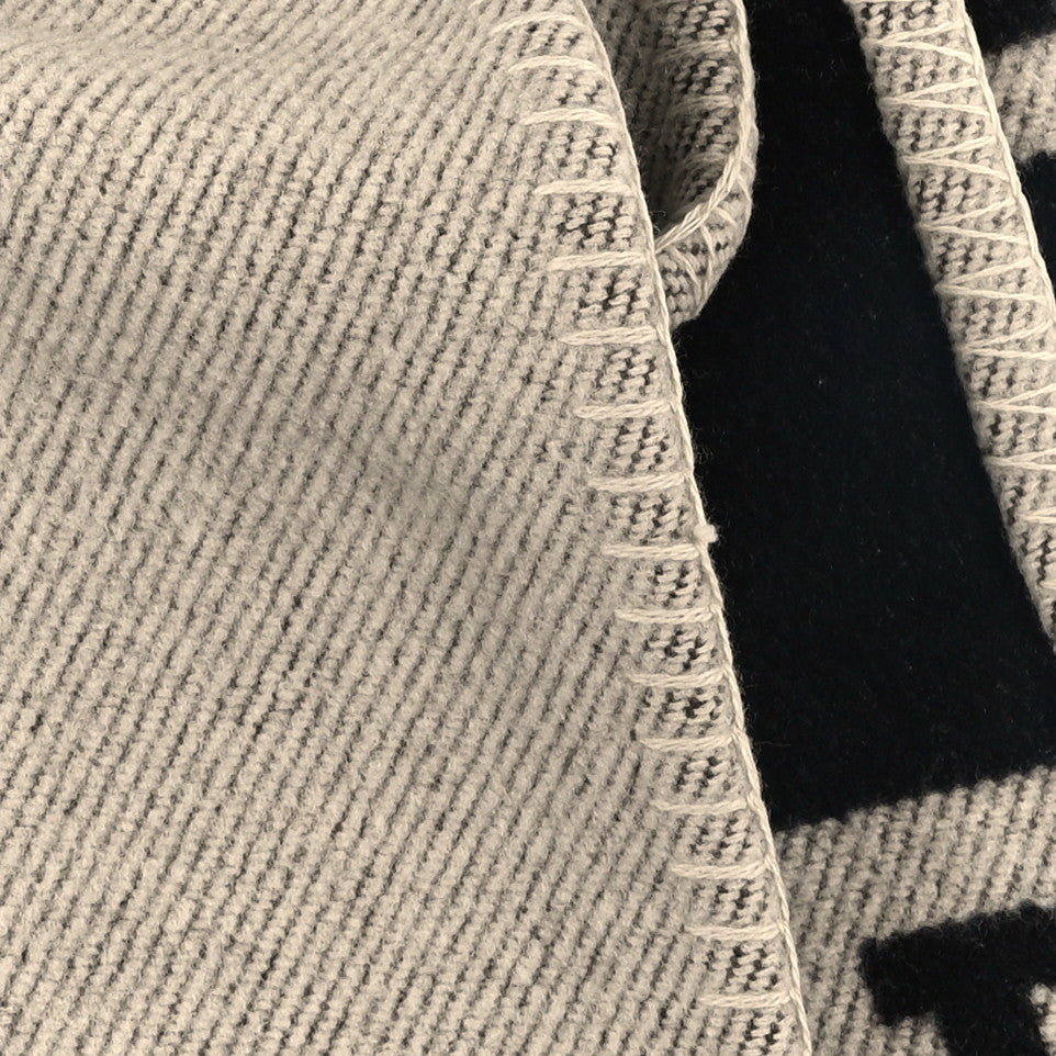 Wool Cashmere New Classic Avalon Blanket Ecru Gris Fonce