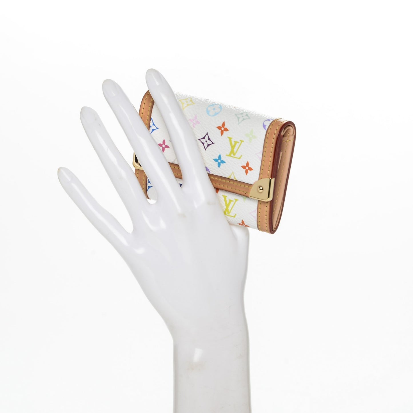 Monogram Multicolor Porte-Monnaie Plat Coin Purse White