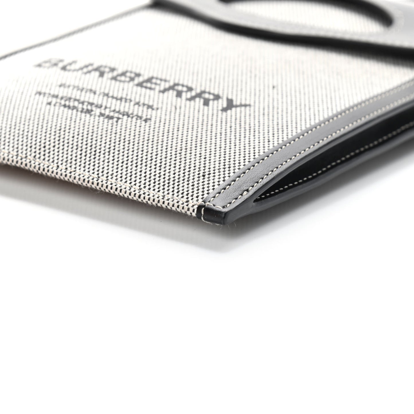 Cotton Canvas Calfskin Two Tone Phone Case Black