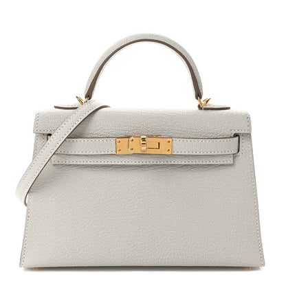 Hermes Chevre Mysore Mini Kelly Sellier 20 Mushroom 1 of 10