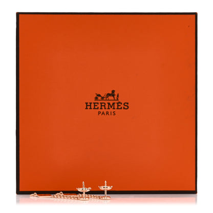 Hermes 18K Rose Gold Diamond Gambade Earrings 5 of 5