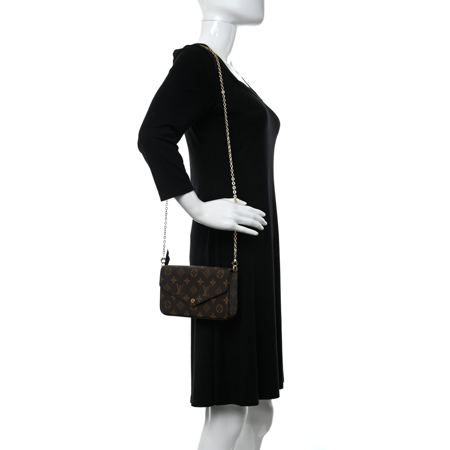 Monogram My LV World Tour Pochette Felicie Chain Wallet Black