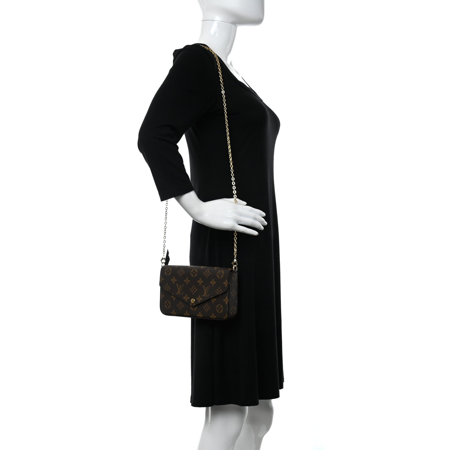 Louis Vuitton Monogram My LV World Tour Pochette Felicie Chain Wallet Black 2 of 11