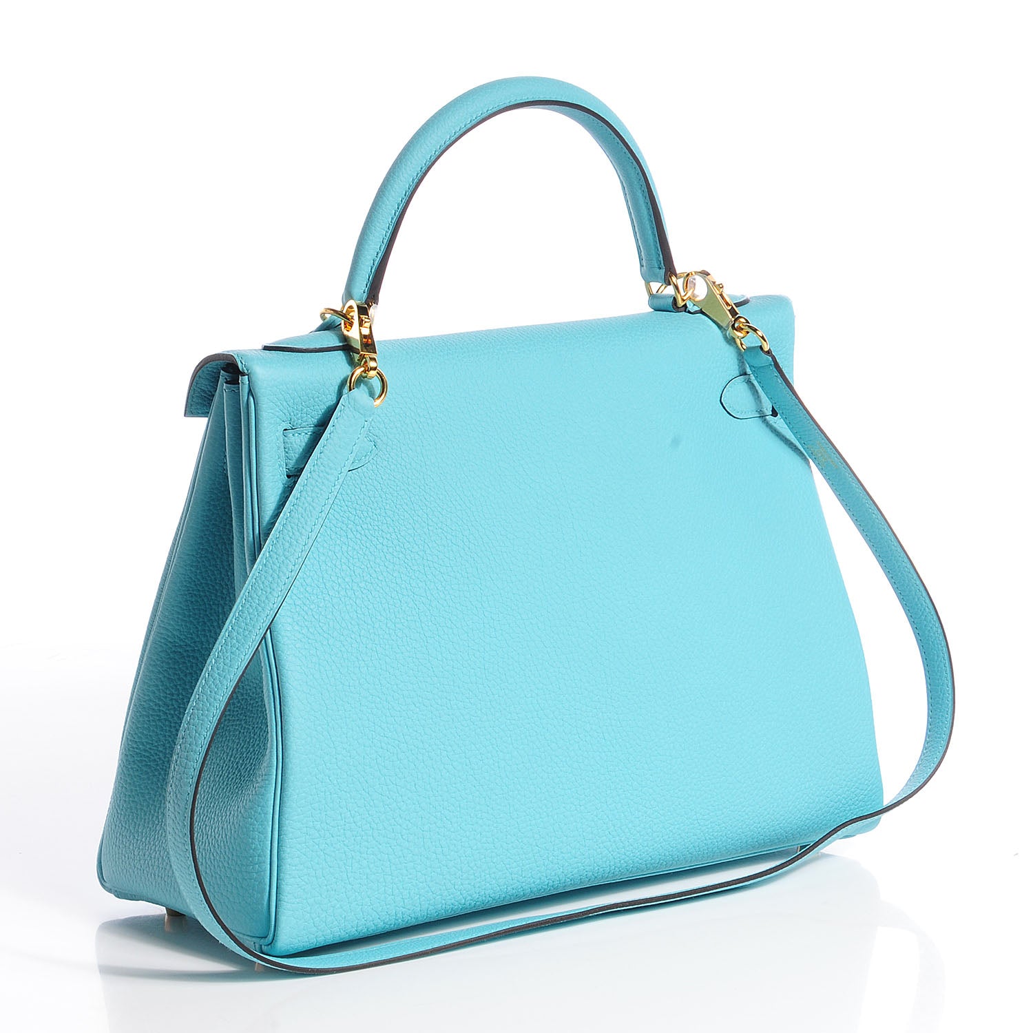 Hermes Togo Kelly Retourne 32 Bleu Atoll 23 of 28