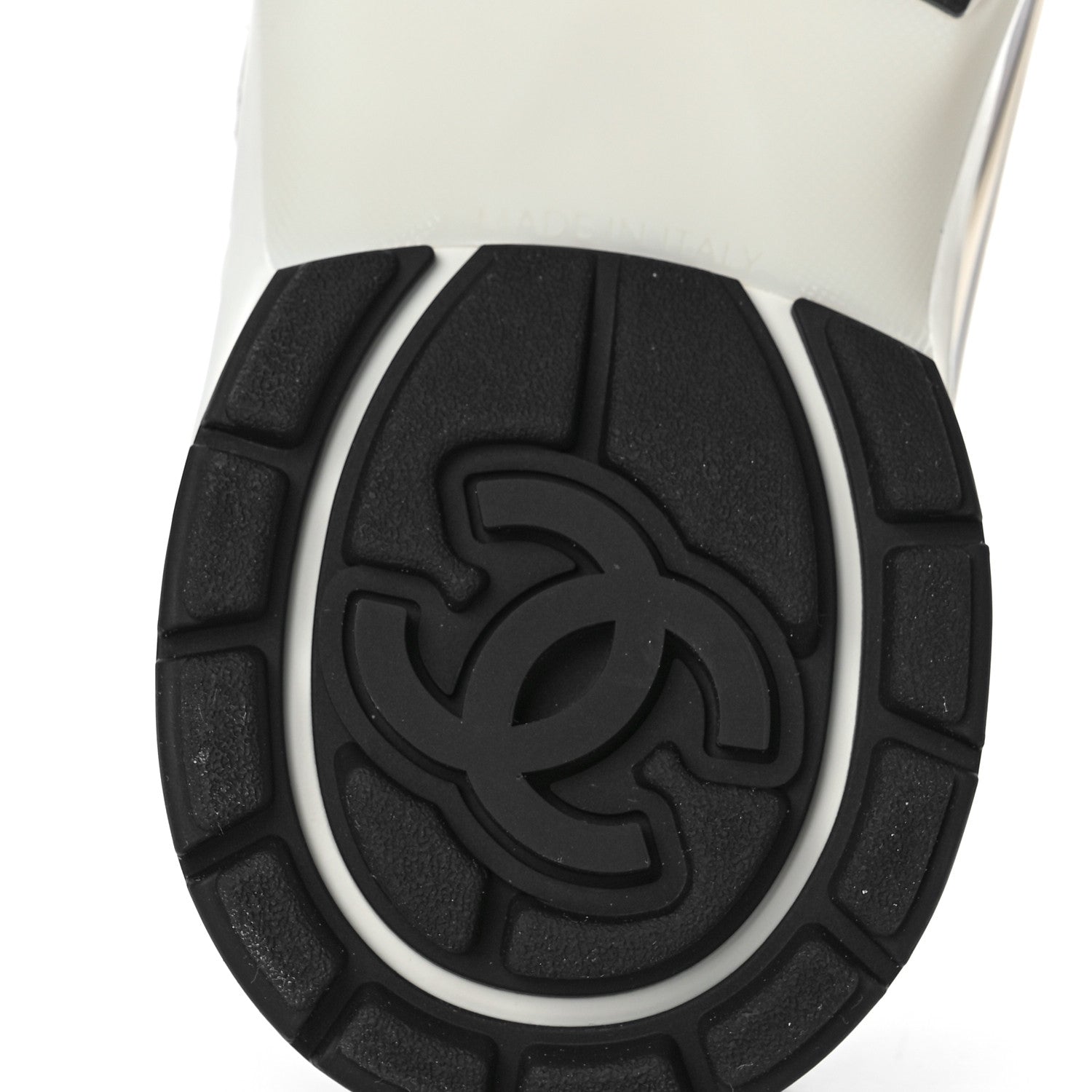 Chanel Fabric Laminated Calfskin CC Sneakers 37 White Gold Silver 7 of 10