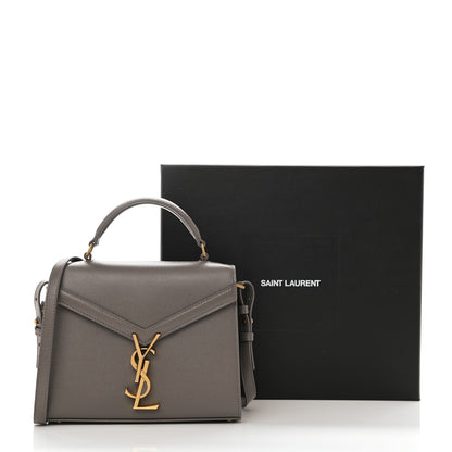 Saint Laurent Grain de Poudre Mini Classic Monogram Cassandra Top Handle Pebble 9 of 9