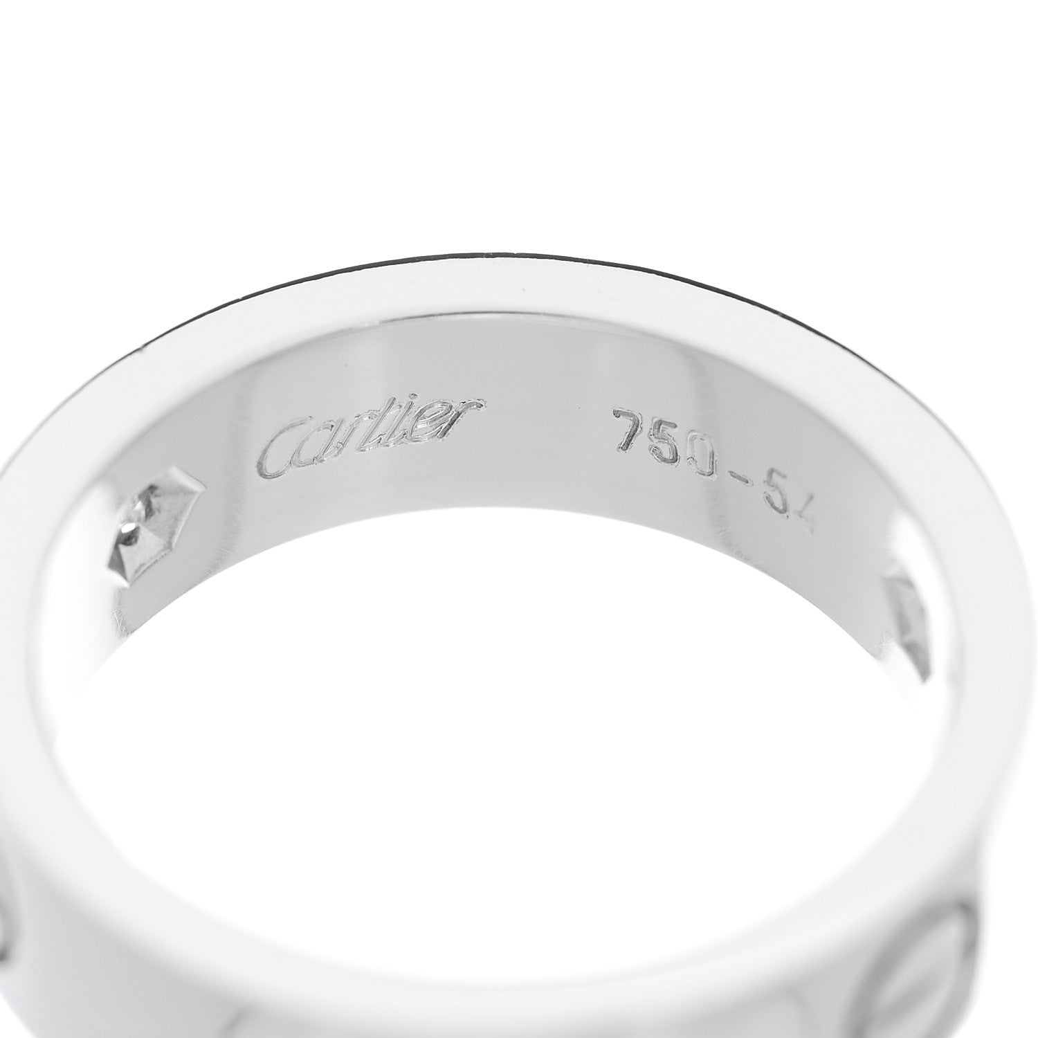 Cartier 18K White Gold 3 Diamond 5.5mm LOVE Ring 54 7 4 of 5