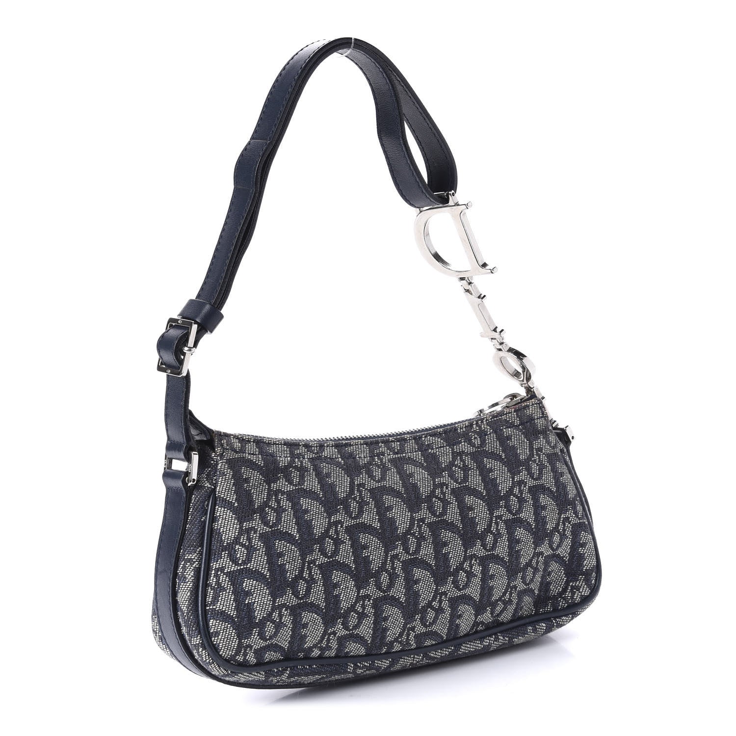 Christian Dior Monogram Shoulder Bag Blue 3 of 12