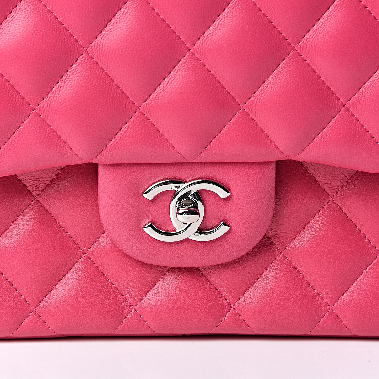 Chanel Lambskin Quilted Jumbo Double Flap Dark Pink 10 of 11