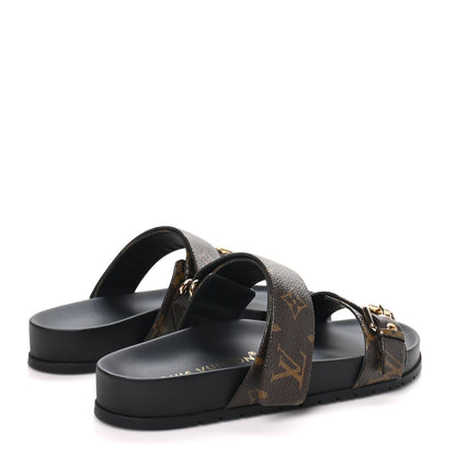 Louis Vuitton Monogram Bom Dia Mule Sandals 40 Black 5 of 9