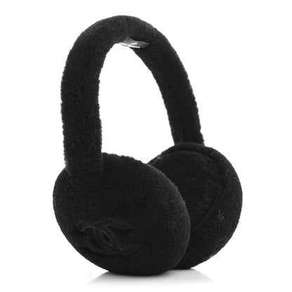 Chanel Shearling CC Ear Muffs Black 3 of 5