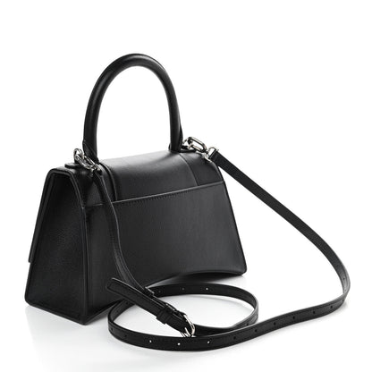 Balenciaga Grained Calfskin Small Hourglass Top Handle Bag Black 3 of 9