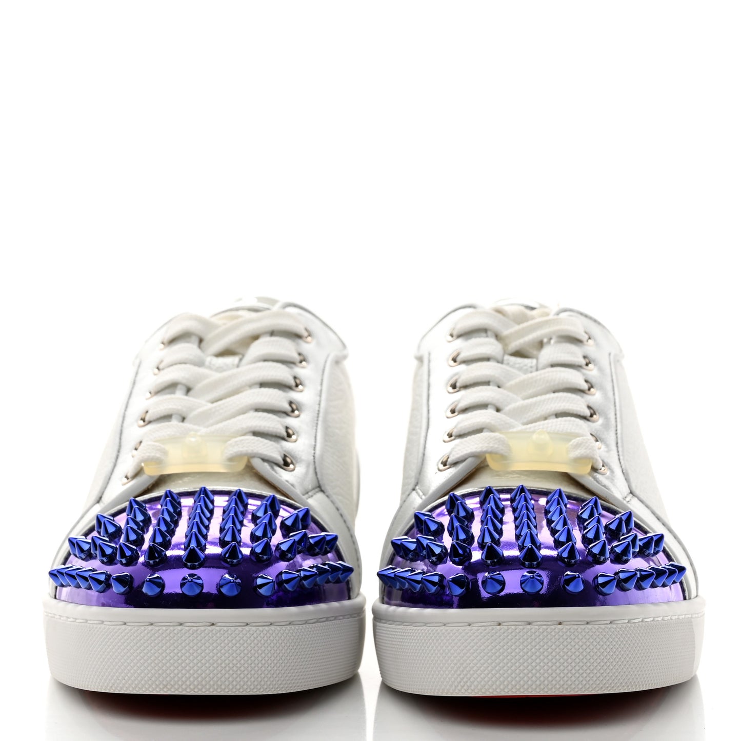 Grained Calfskin Patent Mens Louis Junior Spikes Orlato Flat Sneakers 40 Multi